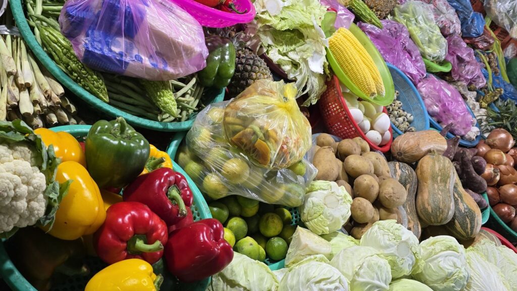 Kochkurs im Tra Que Vegetable Village bei Hoi An mit frischen Zutaten vom Markt